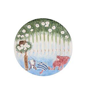 Yankee Candle Jar Holder Decorative Plate Daisy Clothesline Laundry Design